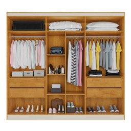 Guarda Roupa Oxford 6 Portas 4 Gavetas com Espelho Mdf - Mademarcs - 3