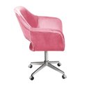 Ver imagem 2 de Poltrona Zara Base Giratória com Rodinhas Cor:Suede Rosa 280