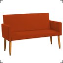 Ver imagem 2 de Kit Namoradeira Decorativa + 2 Poltronas Para Sala Reforçadas + Puff Redondo Suede