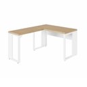 Ver imagem 2 de Mesa Escritório em L 120 cm X 150 cm Design Industrial F5 Office Cor:Macadâmia com Branco