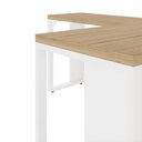 Ver imagem 7 de Mesa Escritório em L 120 cm X 150 cm Design Industrial F5 Office Cor:Macadâmia com Branco