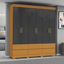 Ver imagem 1 de Guarda Roupa Casal Marrocos 6 Portas 187 Cm Cinamomo Grafite Armoveis