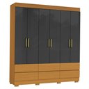 Ver imagem 2 de Guarda Roupa Casal Marrocos 6 Portas 187 Cm Cinamomo Grafite Armoveis