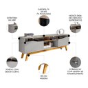 Ver imagem 3 de Rack Bancada para Tv 75 Pol 180cm Rita Off/cinamomo B02 - Mpozenato