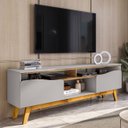 Ver imagem 2 de Rack Bancada para Tv 75 Pol 180cm Rita Off/cinamomo B02 - Mpozenato