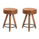 Ver imagem 1 de Kit 2 Banco Banqueta Paris Baixa 50cm Couríssimo Amarula - Salaone Amarula