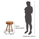 Ver imagem 4 de Kit 2 Banco Banqueta Paris Baixa 50cm Couríssimo Amarula - Salaone Amarula