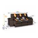 Ver imagem 2 de Sofá Veneza 2,40m Retrátil Reclinável Marrom USB e Porta Copos - King House