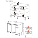 Ver imagem 4 de Balcão de Cozinha Gabinete Pia 105cm 3 Portas 1 Gaveta Siena Multimóveis Mp2190 Branco Branco