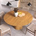Ver imagem 5 de Mesa de Jantar Redonda 150cm Scandi 8 Lugares Lamina Natural de Madeira Mel