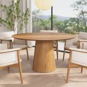 Ver imagem 2 de Mesa de Jantar Redonda 150cm Scandi 8 Lugares Lamina Natural de Madeira Mel