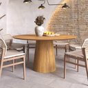 Ver imagem 4 de Mesa de Jantar Redonda 150cm Scandi 8 Lugares Lamina Natural de Madeira Mel