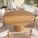 Ver imagem 3 de Mesa de Jantar Redonda 150cm Scandi 8 Lugares Lamina Natural de Madeira Mel