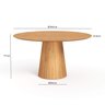 Mesa de Jantar Redonda 150cm Scandi 8 Lugares Lamina Natural de Madeira Mel - 6