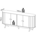 Ver imagem 4 de Balcão Paulínia Freijó 04 Portas e Pés Preto Fosco 160cm - 67940