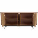 Ver imagem 2 de Balcão Paulínia Freijó 04 Portas e Pés Preto Fosco 160cm - 67940