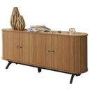 Ver imagem 1 de Balcão Paulínia Freijó 04 Portas e Pés Preto Fosco 160cm - 67940