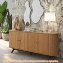 Ver imagem 3 de Balcão Paulínia Freijó 04 Portas e Pés Preto Fosco 160cm - 67940