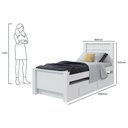 Ver imagem 3 de Cama Solteiro Athenas 2 Gavetas C/auxiliar Branco - Lopas