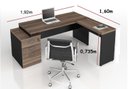 Ver imagem 2 de Mesa Escritório Diretor Web40 c/ Vidro 1,92 x 1,60 c/3gv - Ameixa/Preto