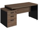 Ver imagem 3 de Mesa Escritório Diretor Web40 c/ Vidro 1,92 x 1,60 c/3gv - Ameixa/Preto
