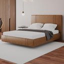 Ver imagem 2 de Cama Queen Flutuante com Cabeceira 160cm Astra S04 Couríssimo Caramelo - Lyam Decor
