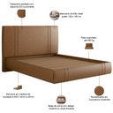 Ver imagem 4 de Cama Queen Flutuante com Cabeceira 160cm Astra S04 Couríssimo Caramelo - Lyam Decor