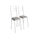 Ver imagem 2 de Kit 2 Cadeiras para Sala de Jantar Milla Branco/Grafiato