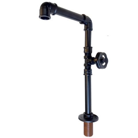 Torneira Design Industrial Clássica Luxo PVC 1/2" - Madareli - Preto