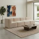 Ver imagem 1 de Sofá a Vácuo Modular Boucle Kit 4 Peças 3 Meios + 1 Canto Espuma Premium Sala na Caixa 3,08m - Bege