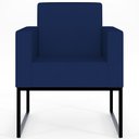 Ver imagem 3 de Poltrona Decorativa Sala Estar Recepção Base Fixa de Metal Helô L02 Suede Azul Marinho - Lyam