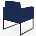 Ver imagem 7 de Poltrona Decorativa Sala Estar Recepção Base Fixa de Metal Helô L02 Suede Azul Marinho - Lyam