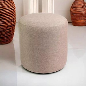 Puff Decorativo Redondo Sala Quarto:bege