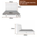 Ver imagem 2 de Cama Japonesa com Cabeceira King Ema Courino Bege Linho Off White - Sallar Home