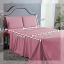 Ver imagem 2 de Kit Lençol Super King 400 Fios Poliéster 4 Peças Jogo Forro de Cama Box Extra Macio:rose