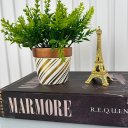 Ver imagem 4 de Kit P/ Decoração Sala Livro Fake + Torre Metal + Vaso Listra