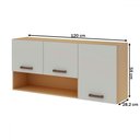 Ver imagem 3 de Armário Aéreo Cozinha 120cm 3 Portas com Nicho Freijo/white Laca Bilho - Genialflex
