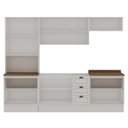 Ver imagem 4 de Cozinha Modulada Completa 5 Peças Americana Portas em MDF Branca Frisado
