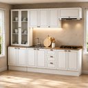 Ver imagem 1 de Cozinha Modulada Completa 5 Peças Americana Portas em MDF Branca Frisado