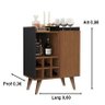 Aparador Buffet Adega Bar 1 Porta 6 Garrafas Saint Cor Preto com Freijo - Comprar Moveis em Casa - 2