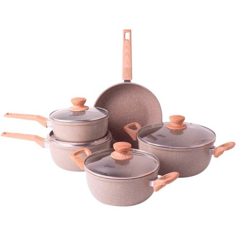 Jogo de Panelas Ceramica Marble Edition Cinza Dust Oster