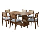 Ver imagem 1 de Mesa de Jantar Pitaia com 6 Cadeiras Estofadas Tamarindo Linho Cinza Natuem