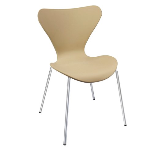 Cadeiras Jacobsen Polipropileno Sala Jantar Base Metal - Bege