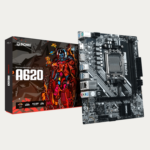 Placa Mãe Pcyes A620 AM5 DDR5 m.2 Nvme USB-C Max 64 Gb PCYA620-RZ964