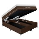 Ver imagem 3 de Cama Box King Elegance Pillow Top Molas Ensacadas Tecido Marrom Royal