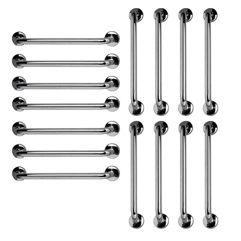 Barra de Apoio 60cm Aço Inox Kit 15 Unidades Banheiro Box Idoso Deficiente Cadeirante Acessibilidade