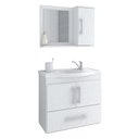 Ver imagem 1 de Gabinete de Banheiro com Cuba e Espelheira Atenas 65cm Branco - Mgm