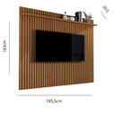 Ver imagem 3 de Painel Ripado para Sala com Uma Prateleira Venus 1.8 - Giga Móveis:freijo