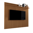 Ver imagem 1 de Painel Ripado para Sala com Uma Prateleira Venus 1.8 - Giga Móveis:freijo