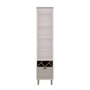 Ver imagem 3 de Cristaleira 50cm Porta de Vidro e 1 Gavetão para Cozinha Mdf Cor:fendi com Branco